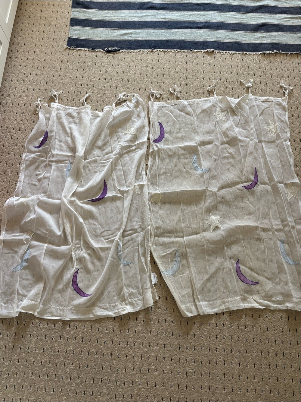 Pottery Barn Kids Moon & Star Curtains Window Sheer Panels